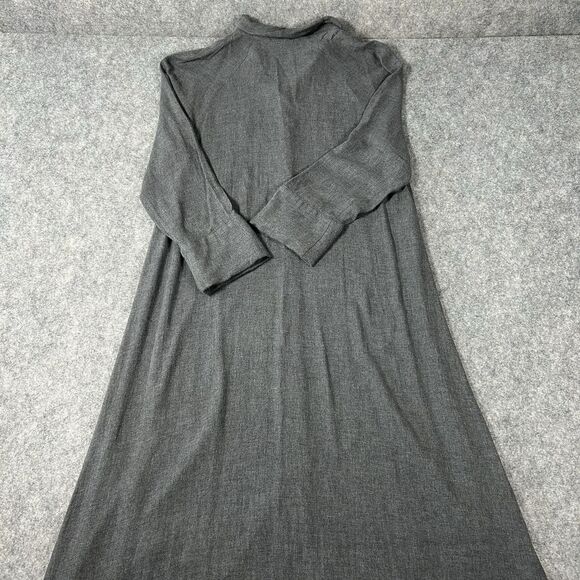 Zara Women's Gray Soft Button Down Collared Shirt Dress Midi 3/4 Sleeve Small - Picture 11 of 16